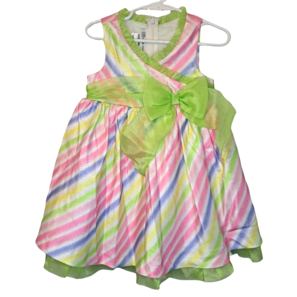 Bonnie Jean Pastel Multicolored Party Dress Size 2T - Picture 1 of 4